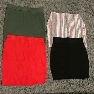 4 pc mini skirts